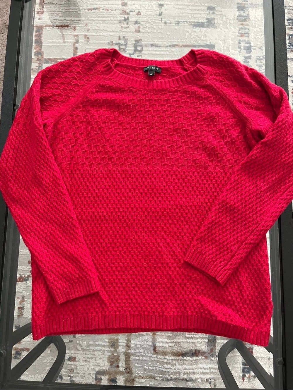 Talbots Red Textured Knit Women's Sweater